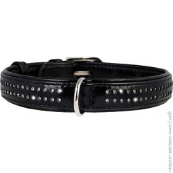 Ошейник "Collar brilliance" с мал стразами. черный (шир 35мм, дл 50-62 см) 38821 