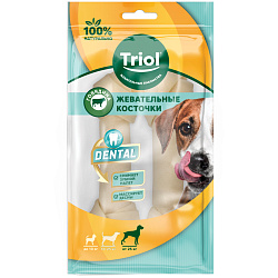 Косточки жевательные DENTAL узловые белые, 15см, 100-110г  Triol