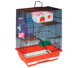 Клетка д/грызунов металл.пластик (цветная)  30*23*41 см арт.125 (503822) Гоша