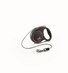 FLEXI Рулетка BLACK DESIGN XS трос 3 м до 8 кг розовый 56006F