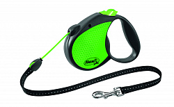 Рулетка Flexi "Neon REFLECT" M трос 5 м до 20 кг черный/неон 24250F Trixie