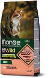 Monge Cat BWild Grain free Salmone сухой корм для взрослых кошек из лосося и гороха 1,5 кг 70012072