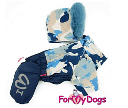 FOR MY DOG Комбинезон синий/серый камуфляж для мальчиков (16) FW991-2021 M