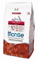Monge Mini для собак с ягненком 800 г + пауч с говядиной в подарок (31044)