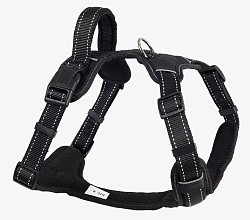Шлейка КАСКАД нейлоновая "SPORT" с ручкой, размер M, обх.груди 55-65 см, черная