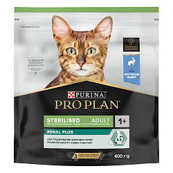 PRO PLAN (Про План) Sterilised RENAL PLUS для взрослых стерилизованных кошек с кроликом, 400 г