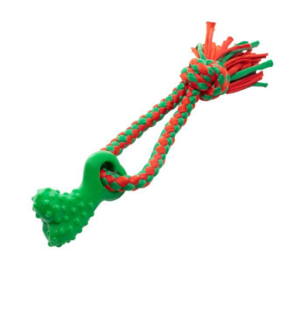 Игрушка NEW YEAR для собак из термопластичной резины "Косточка с плетеной веревкой", 85/270мм, Triol
