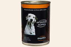 Натуральная формула влажный корм для собак  индейка ж/б 410 г