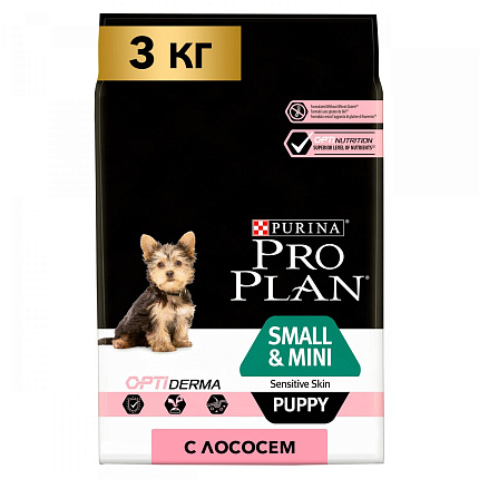 PROPLAN Small&Mini для щенков мелких и карликовых пород с лососем 3 кг