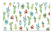TARHONG Коврик под миски "Cactus", белый с рисунком, 48х29см
