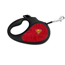 Поводок-рулетка WAUDOG R-leash "Супермен Лого", M, до 25 кг, 5 м, светоотраж. Черный 8125-1007-01