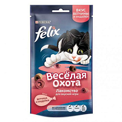 FELIX лакомство для кошек Веселая охота ветчина, индейка 50 г 12434422