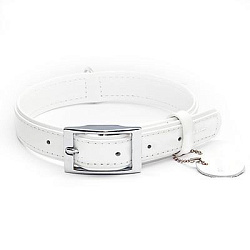 Ошейник "Collar brilliance"без украшений (ширина 25 мм длина 38-49 см)  белый 3026