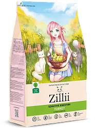 ZILLII (Зилли) Sensitive Digestion сухой корм для взрослых кошек с индейкой, 400 г