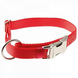 Ошейник с большим кольцом V.I.PET с регулировкой красный 20 мм (32-45 см) металл, фастекс70-2978