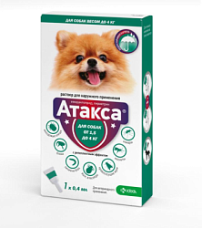 Атакса капли для собак 1,5-4 кг, 0,4 мл KRKA