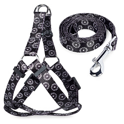 Комплект шлейка и поводок "Графит" 10*260-350мм, 10*1200мм 31491006