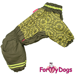 FOR MY DOG Комбинезон утепленный зеленый для мальчиков размер спины 40 см, грудь 60 см