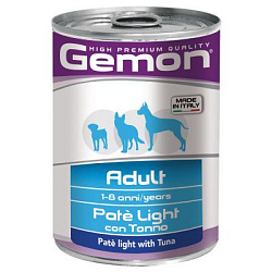 Gemon Dog Light консервы для собак облегченный паштет тунец 400г 