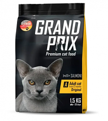 GRAND PRIX CAT Adult Original сухой корм для взрослых кошек с лососем 1,5 кг