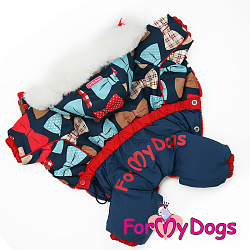 FOR MY DOG Комбинезон  "Бантики" синий д/девочек  (14) FW861-2020 F