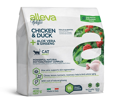 Alleva Holistic Cat Adult сухой корм для взрослых кошек с курицей и уткой 0,4 кг 11624