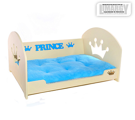 Кровать "Prince&Princess"беж/гол с голубым матрасом LW007BB Limargy