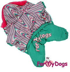 FOR MY DOGS Комбинезон розово/зеленый для девочек р-р 12