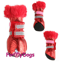 FOR MY DOG Сапоги зимние красный металлик (1) FMD671-2021 