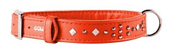 Ошейник Collar Glamour с клеевыми стразами Ромб шир 20мм дл 30-39см красный 33033