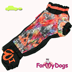 FOR MY DOGS Комбинезон черный/оранж для девочек TM2