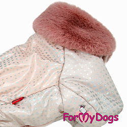 FOR MY DOG Комбинезон бежевый металлик для девочек (12) FW1102-2021 F** 