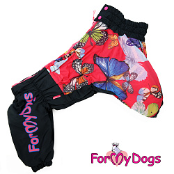 FOR MY DOG Комбинезон черно/красный "Бабочки" для девочек (А2) FW765/2-2019 F