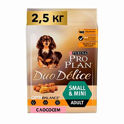 PROPLAN DUO DELICE для взрослых собак мелких пород лосось 2,5кг PR12413542