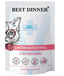 BEST DINNER (Бест Диннер) Vet Profi влажный корм для кошек Гастро кусочки в соусе с ягненком 85 г