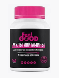 FeelGOOD Мультивитамины для взрослых собак мелких пород с карнитином и таурином, 140 табл.