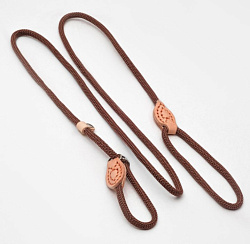 Поводок-удавка 150 см х 6 мм, полиэстер и натуральная кожа, коричневый 3276127