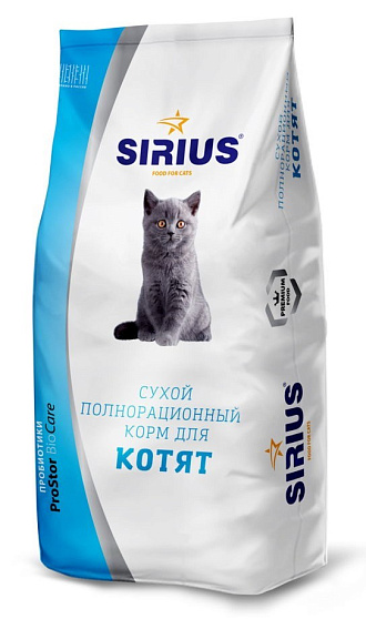 Sirius сухой корм для котят с мясом индейки 0,4 кг