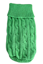 Свитер "Косичка" зеленый, XL / Pet Feshion