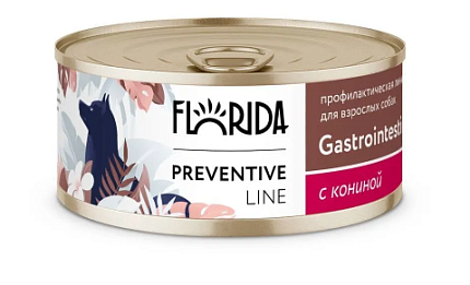 Florida Dog Gastrointestinal Консервы для собак при расстройствах пищеварения, с кониной 340г
