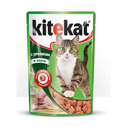 Kitekat (Китекат) влажный корм для кошек с кроликом в соусе 85 г. пауч 10151308