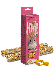 LITTLE ONE Палочки для хомяков, крыс, мышей и песчанок с воздуш.рисом и орехами 2*55 г