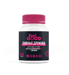 FeelGOOD Пивные дрожжи с биотином и чесноком для кошек и собак, 140 табл.