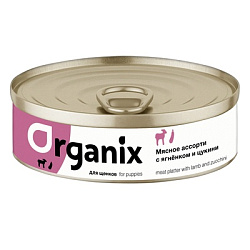 Organix консервы для щенков Мясное ассорти с ягнёнком и цукини 100 гр