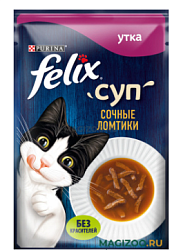 FELIX Суп влажный корм для взрослых кошек сочные ломтики утка 48 г 