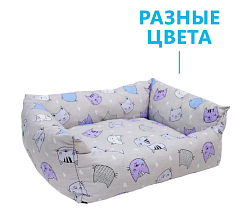 Лежанка ПУХЛИК поплин M 58х46х16 PerseiLine ЛЕ-70 микс
