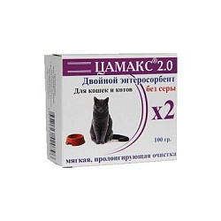 Цамакс двойной энтеросорбент для кошек 100г без серы (порошок)