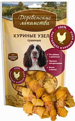 Деревенские лакомства Куриные узелки сушеные для собак 100 г 79711236