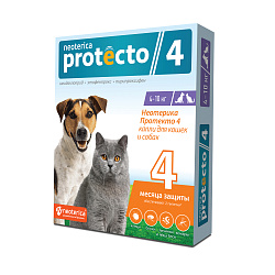 Protecto (Протекто) капли от клещей на холку для кошек и собак 4 -10 кг, Неотерика