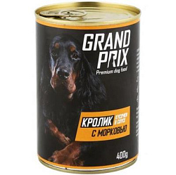 GRAND PRIX DOG консервы для собак в соусе Кролик с морковью 400 г
